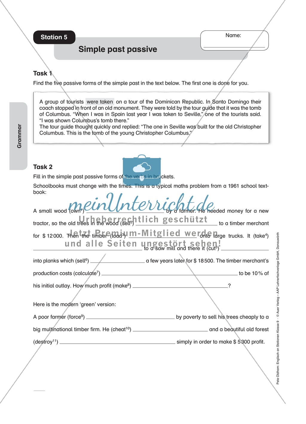 Stationenlernen in der 9. Klasse: Grammar an 8 Stationen Preview 8