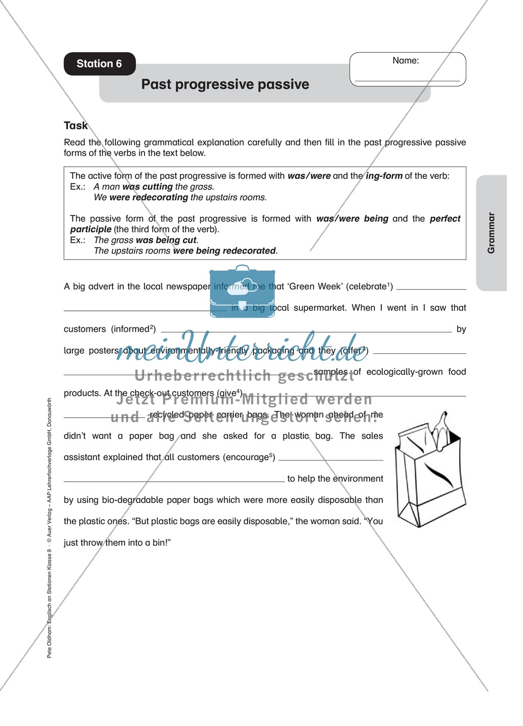 Stationenlernen in der 9. Klasse: Grammar an 8 Stationen Preview 9