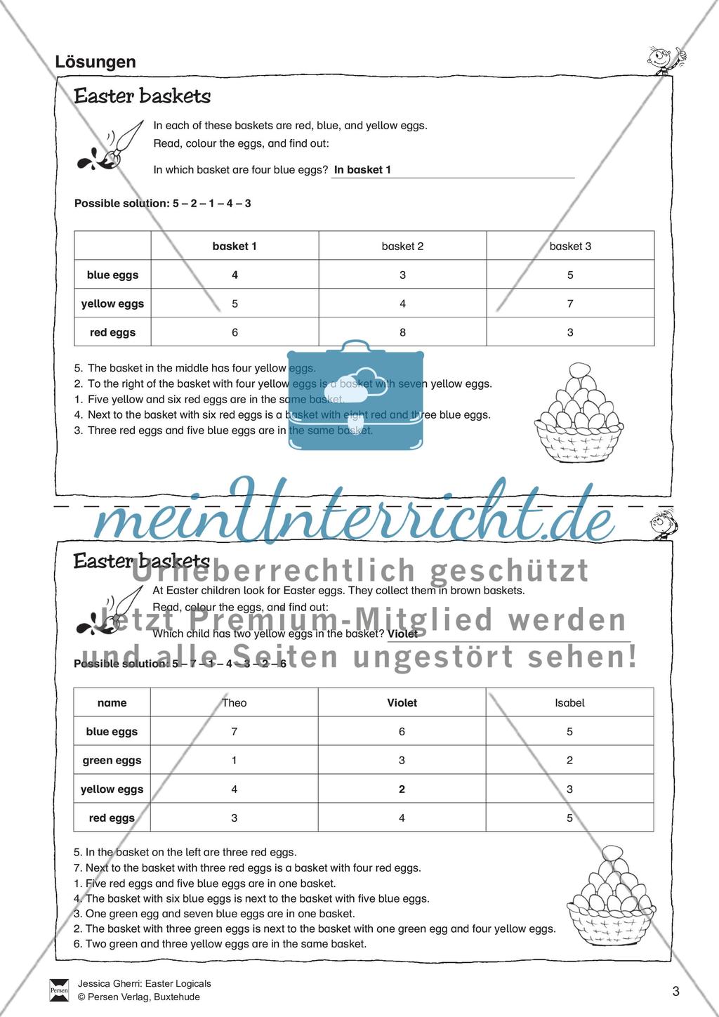 Easter-Basket-Leserätsel in zwei Anforderungsstufen mit Lösungen Preview 3
