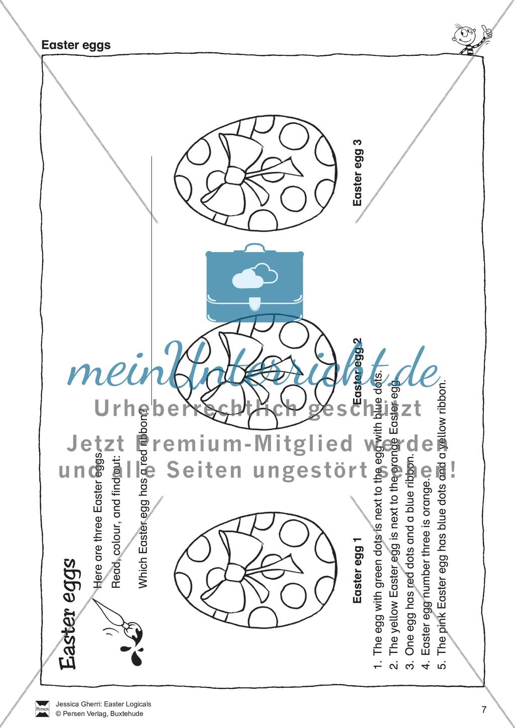 Easter-Eggs-Leserätsel in zwei Anforderungsstufen mit Lösungen Preview 1