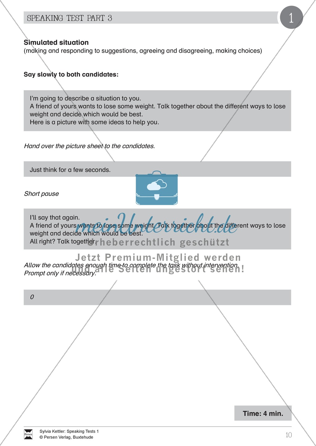 Speaking Test (part 3): Simulated situation - Losing weight Preview 1