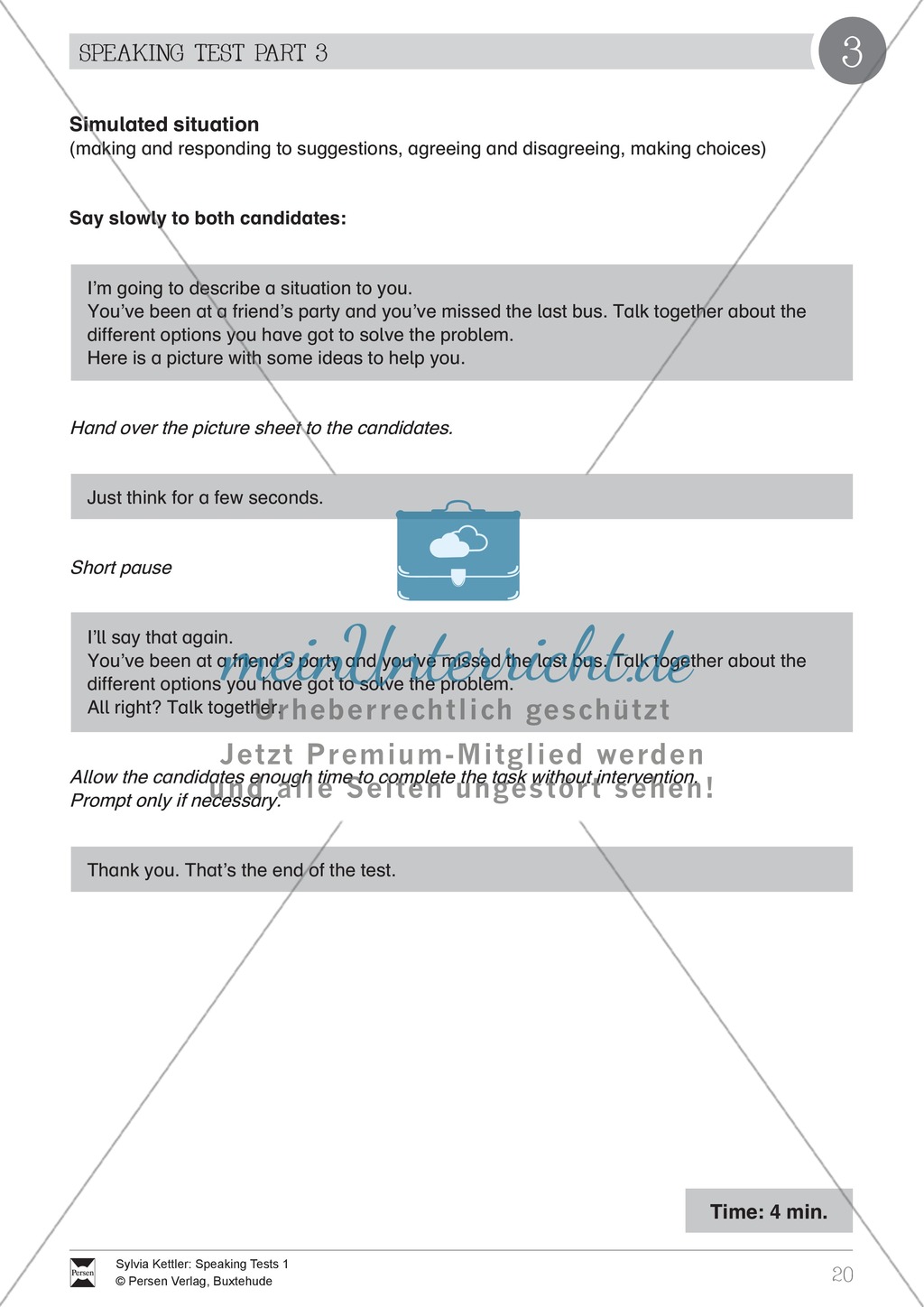 Speaking Test (part 3): Simulated situation - Missing the last bus Preview 1