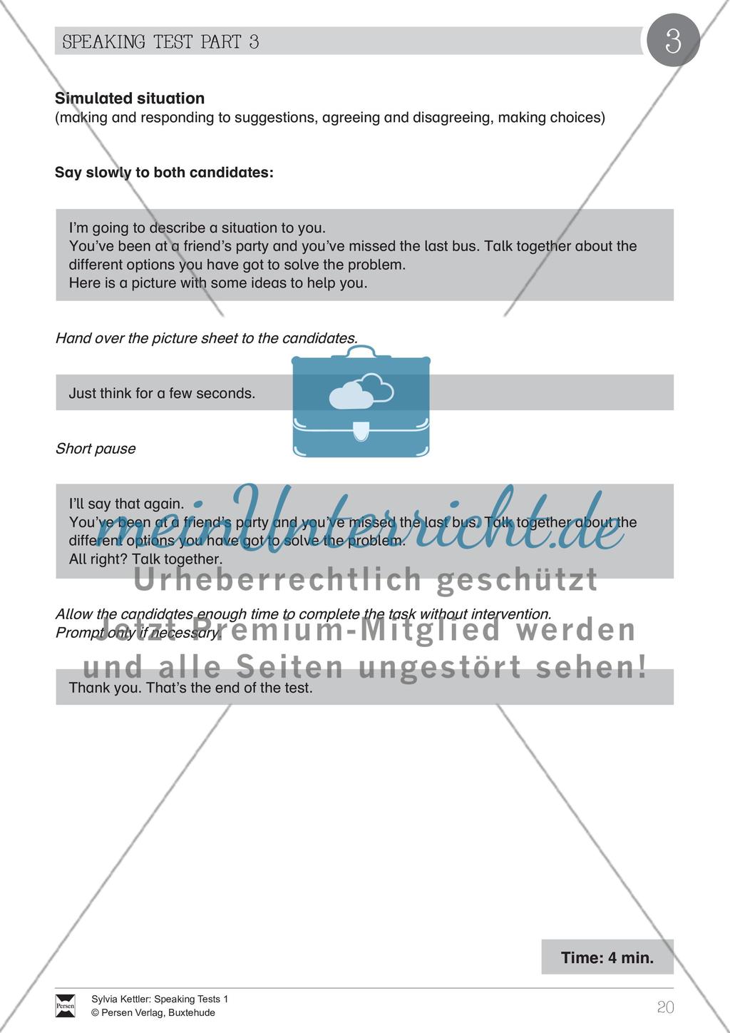 Speaking Test (part 3): Simulated situation - Missing the last bus Preview 1