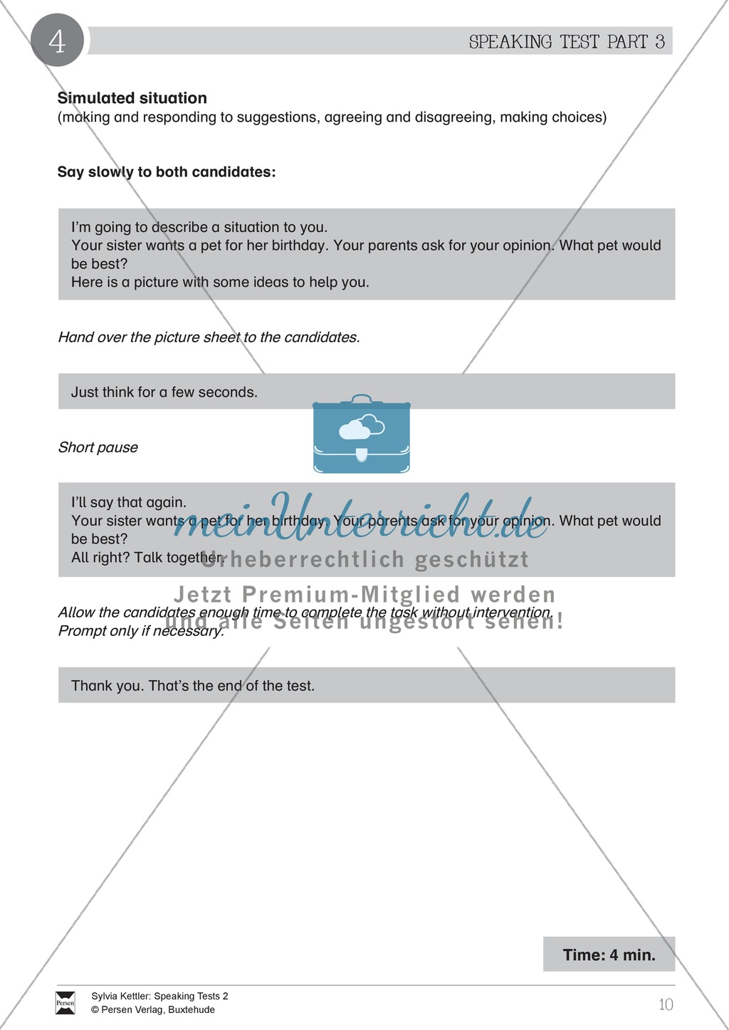 Speaking Test (part 3): Simulated situation - Pets Preview 1