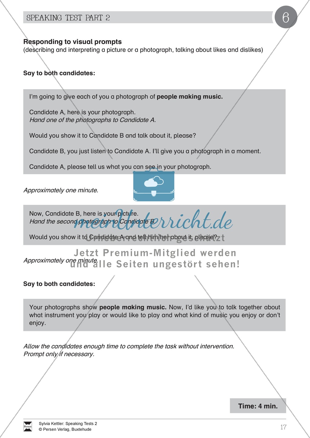 Speaking Test (part 2): Responding to visual prompts - People making music Preview 1