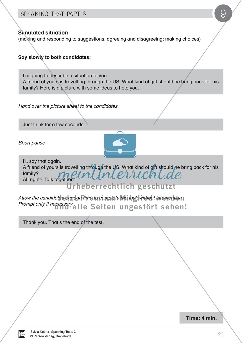 Speaking Test (part 3): Simulated situation - Bringing back a souvenir from the US Preview 1
