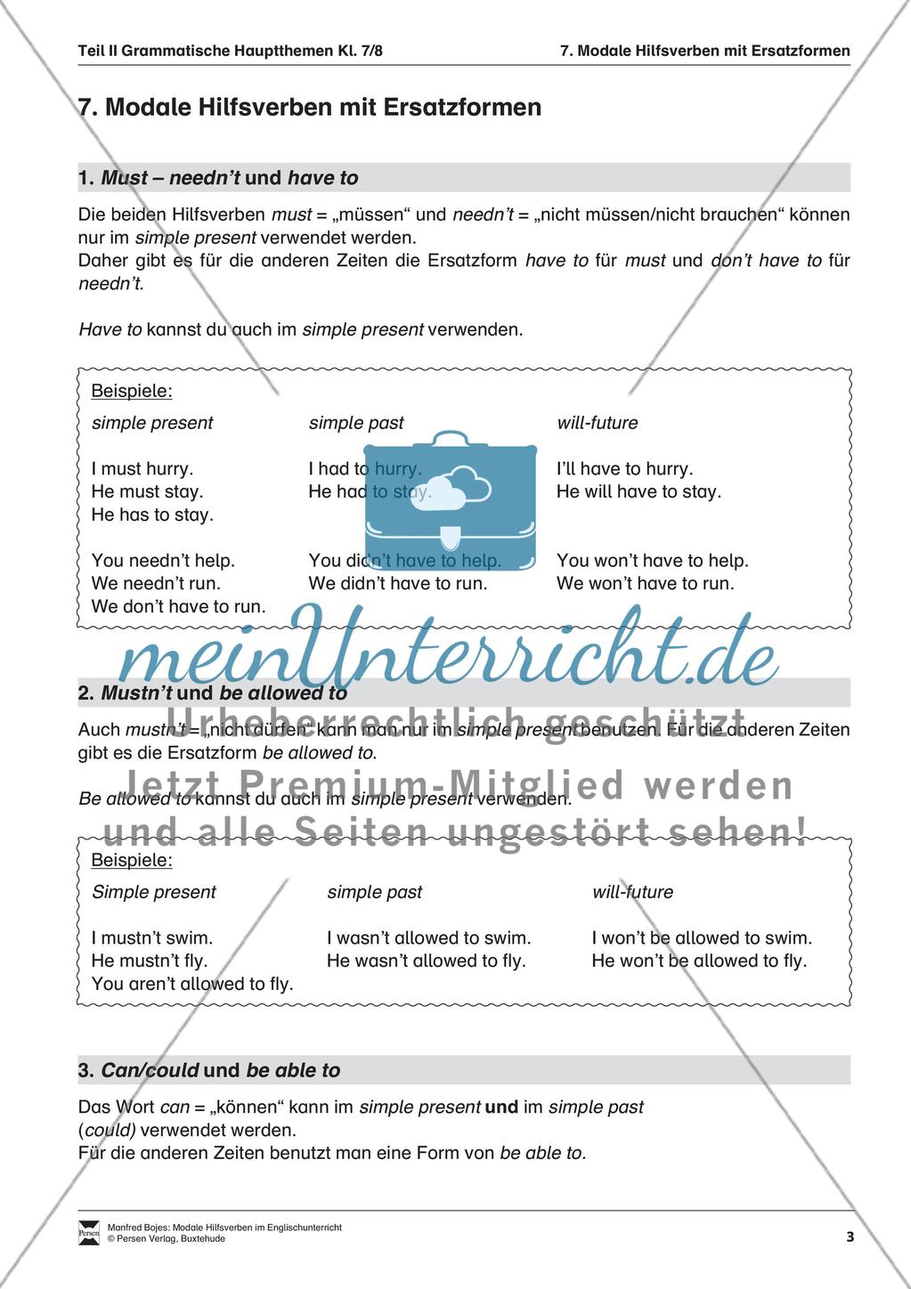 Erklärung modale Hilfsverben für Schüler Preview 1
