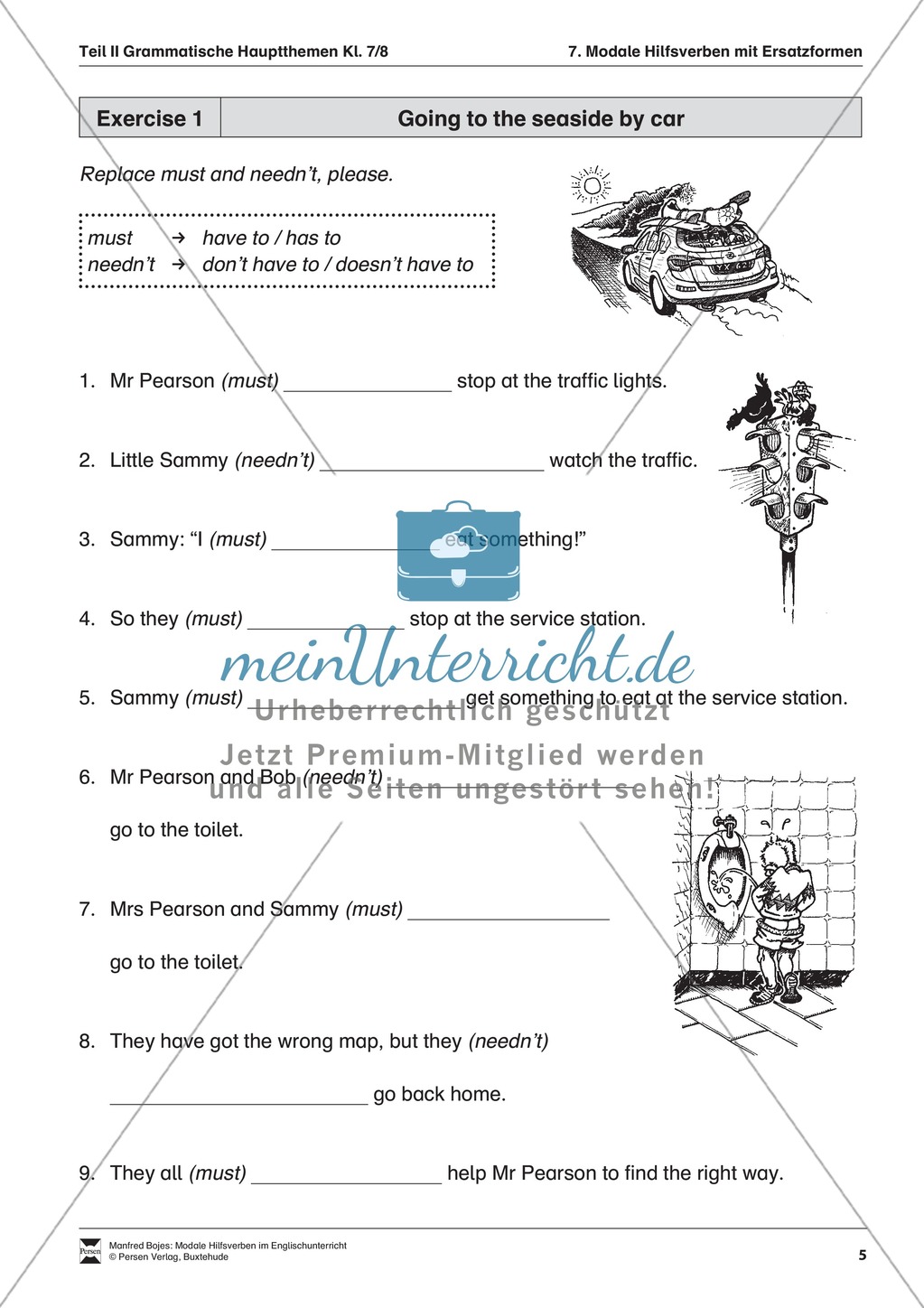 Exercises modal verbs + Lösungen Preview 1
