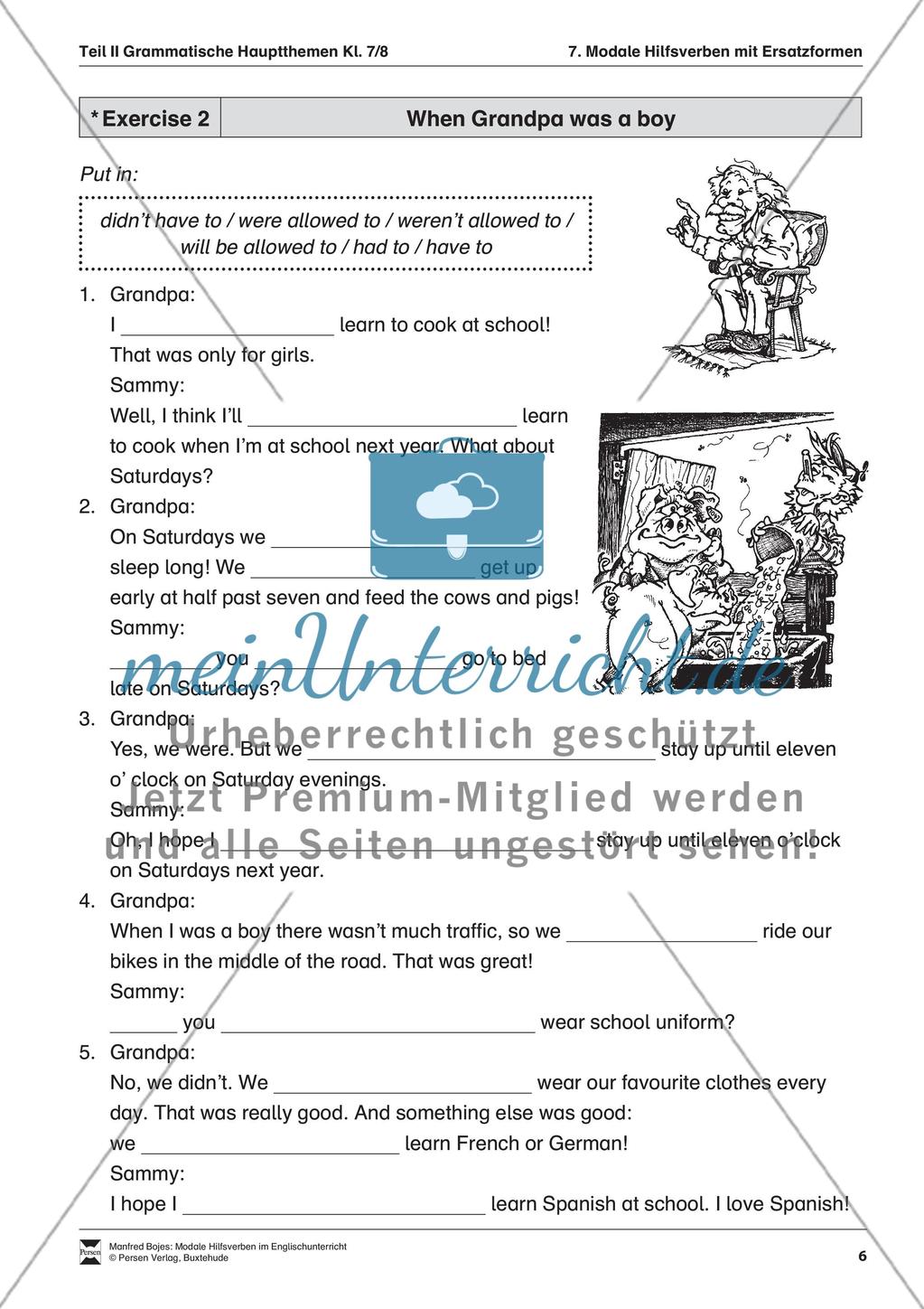 Exercises modal verbs + Lösungen Preview 2