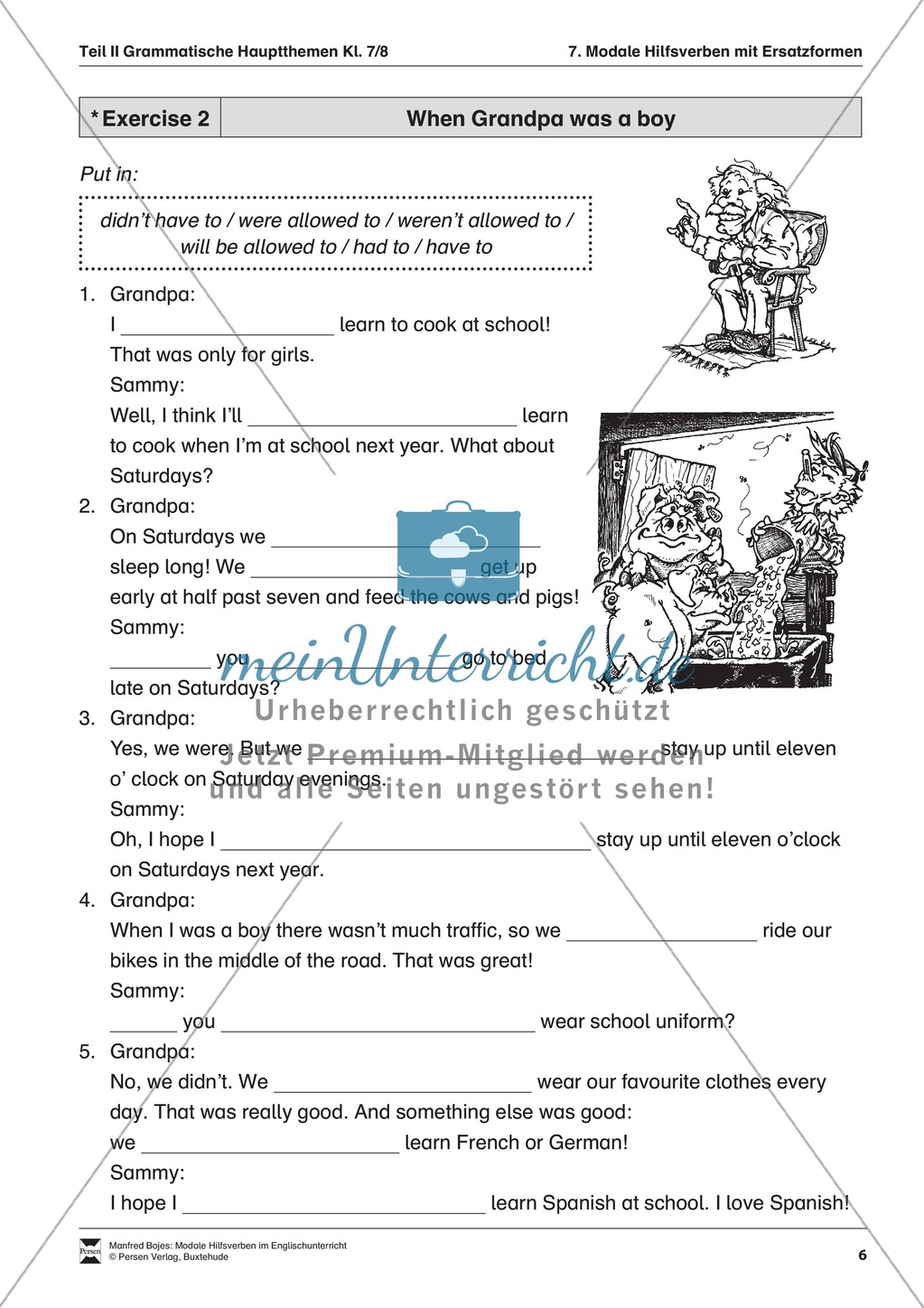 Exercises modal verbs + Lösungen Preview 2