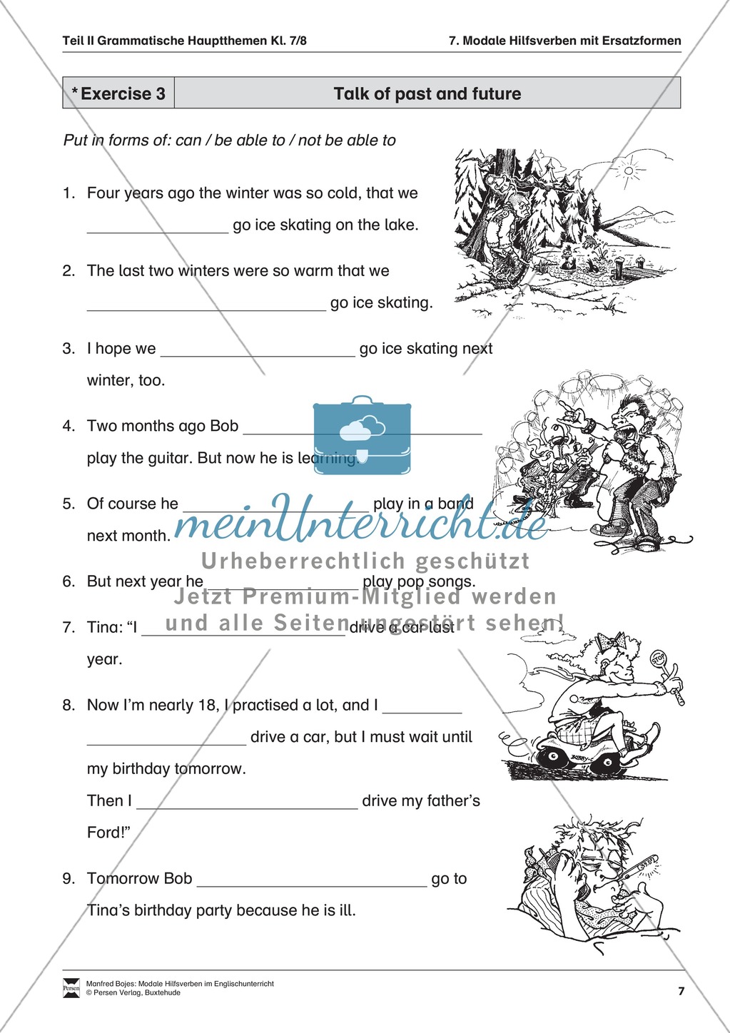 Exercises modal verbs + Lösungen Preview 3