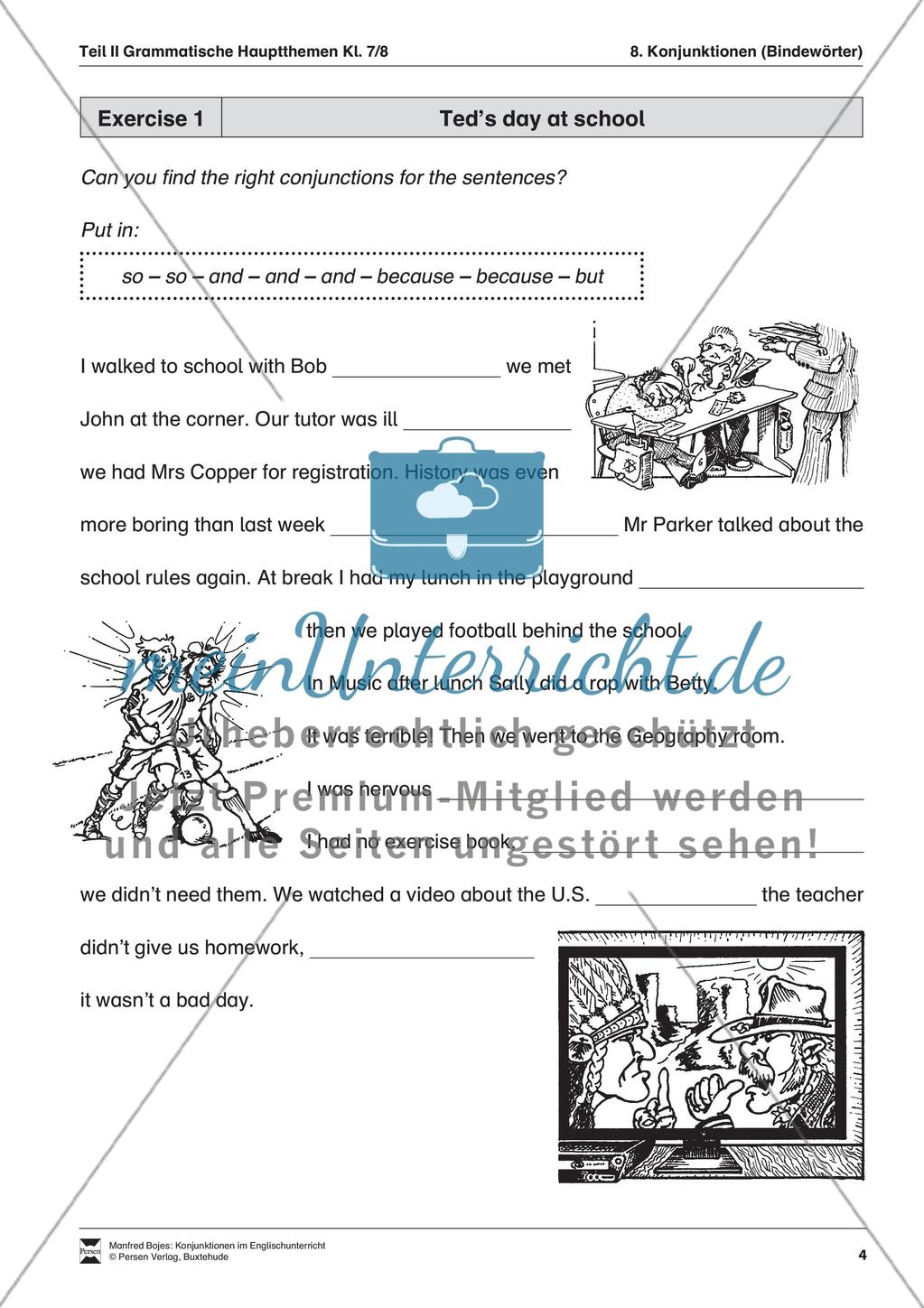 Exercises conjunctions + Lösungen Preview 1