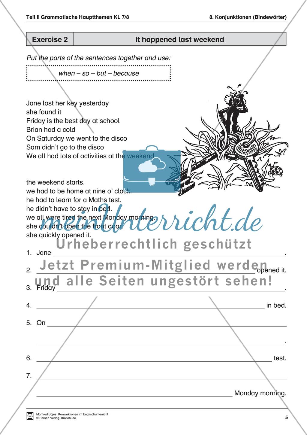 Exercises conjunctions + Lösungen Preview 2