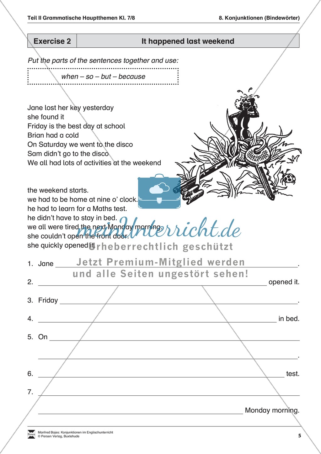 Exercises conjunctions + Lösungen Preview 2
