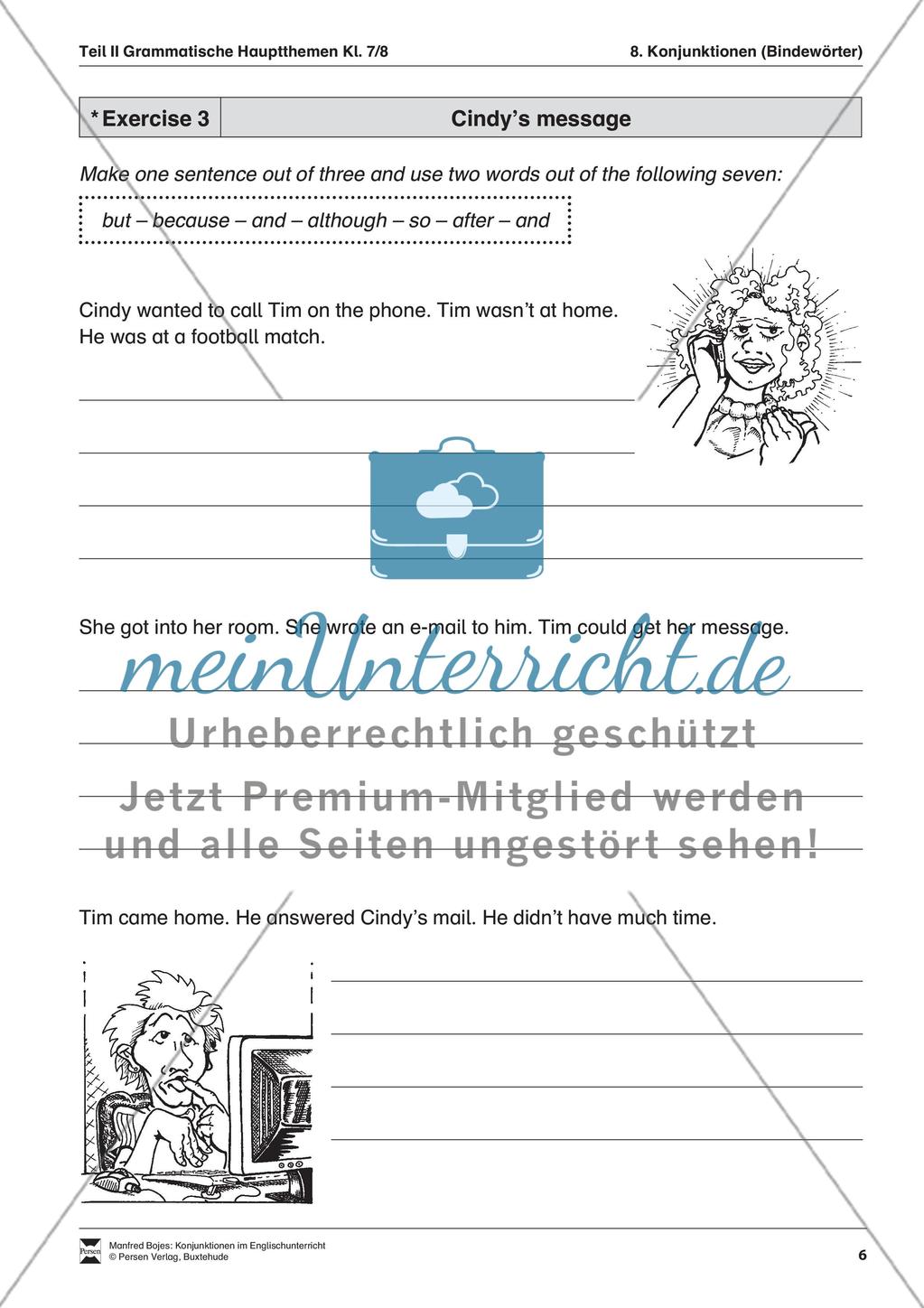 Exercises conjunctions + Lösungen Preview 3