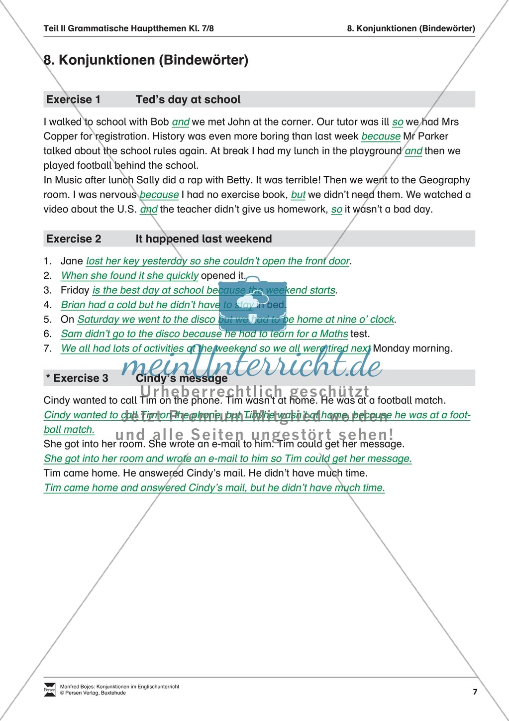 Exercises conjunctions + Lösungen Preview 4