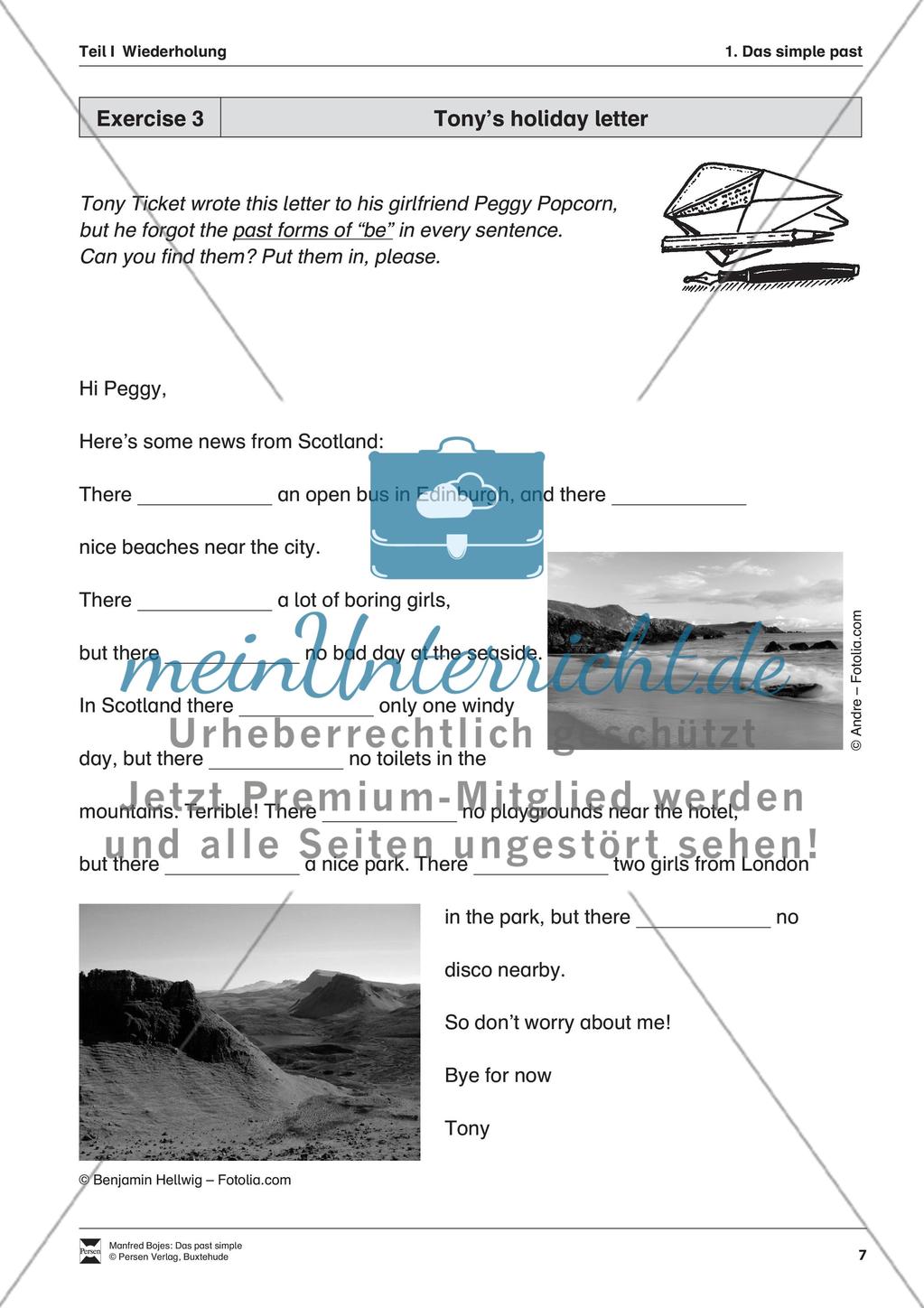 Exercises simple past + Lösungen Preview 3