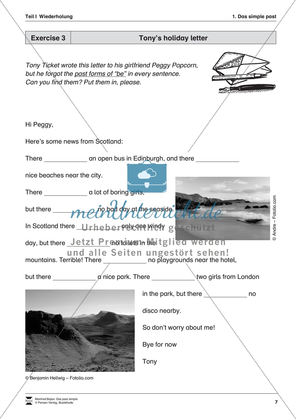 Exercises simple past + Lösungen Preview 3