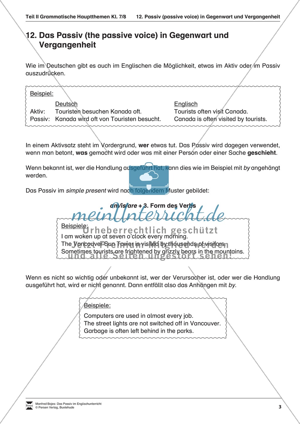 Erklärung passive voice für Schüler Preview 1