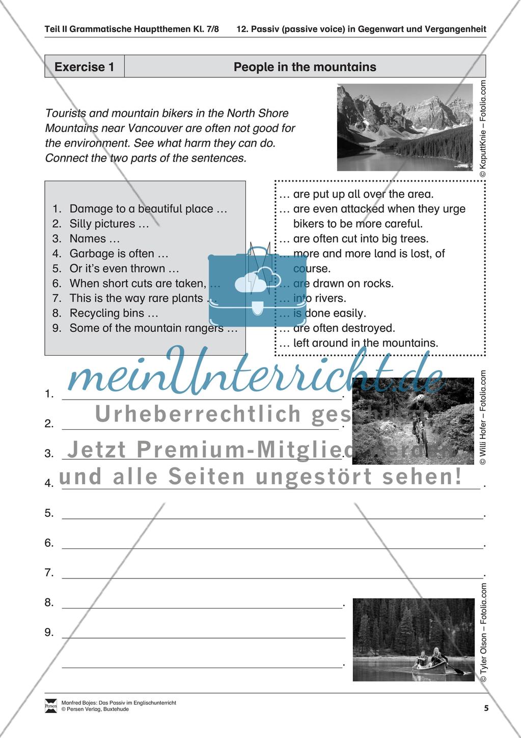 Exercises passive voice + Lösungen Preview 1
