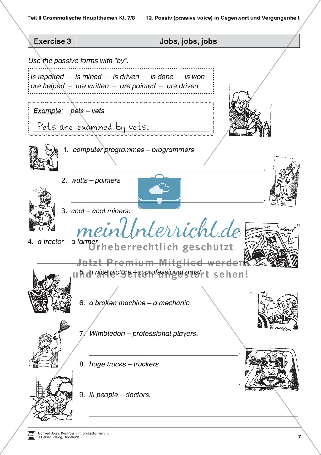 Exercises passive voice + Lösungen Preview 3