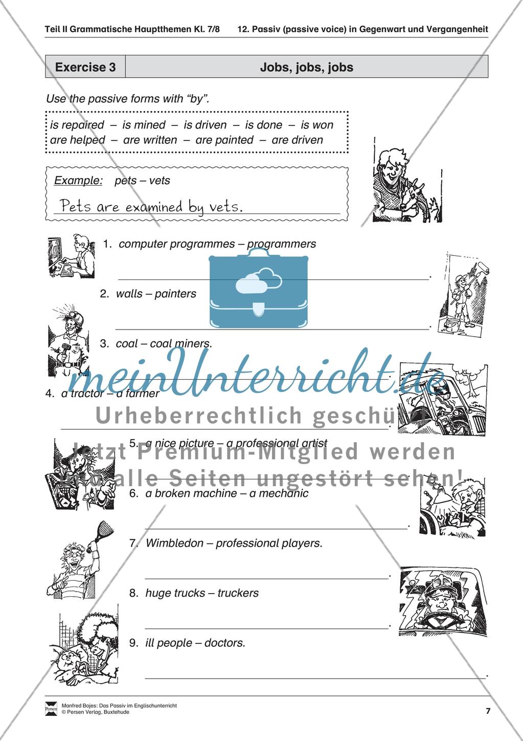 Exercises passive voice + Lösungen Preview 3