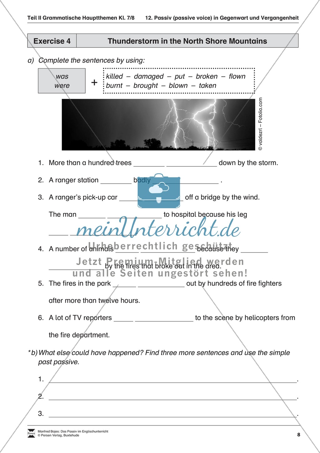 Exercises passive voice + Lösungen Preview 4
