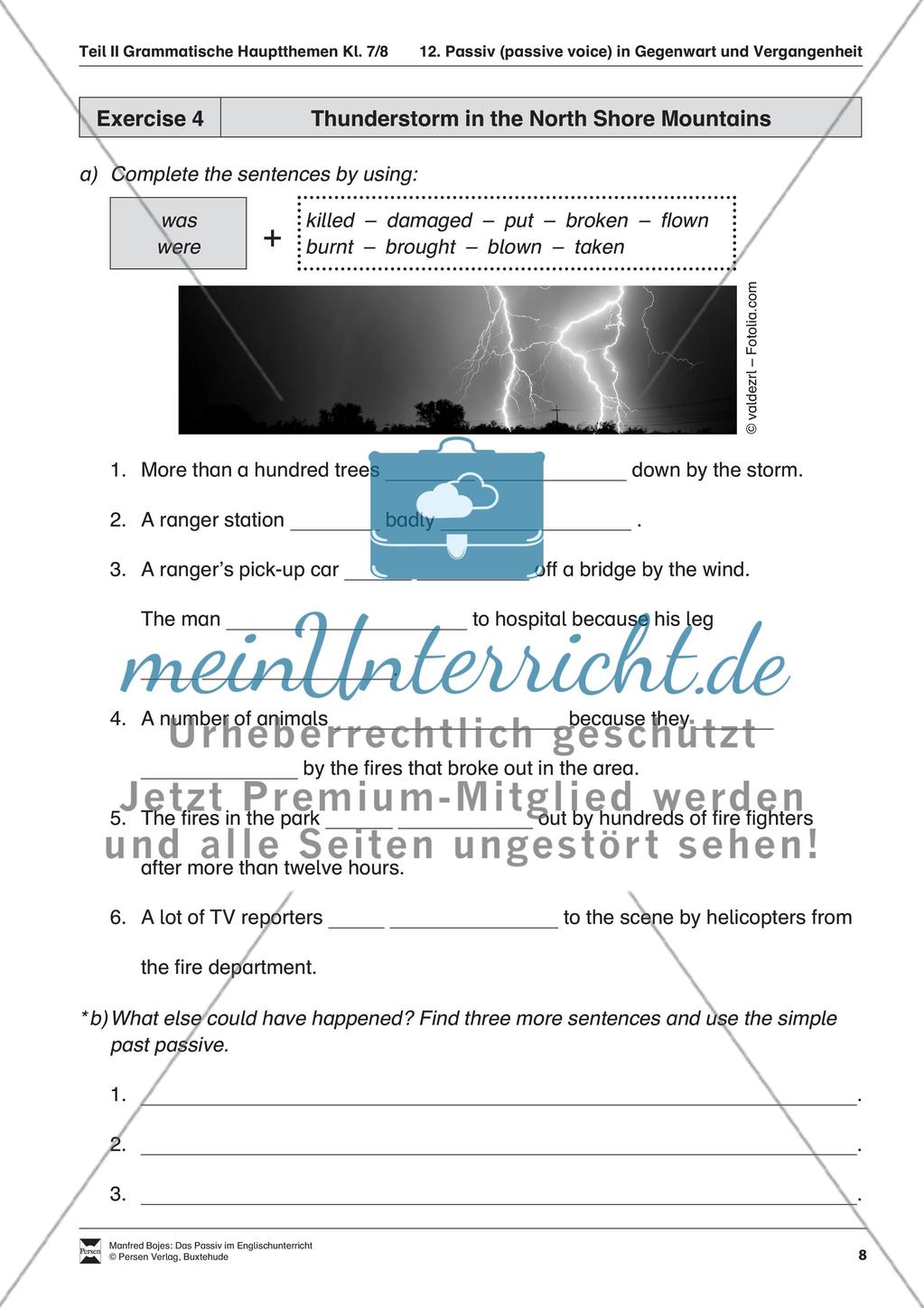Exercises passive voice + Lösungen Preview 4