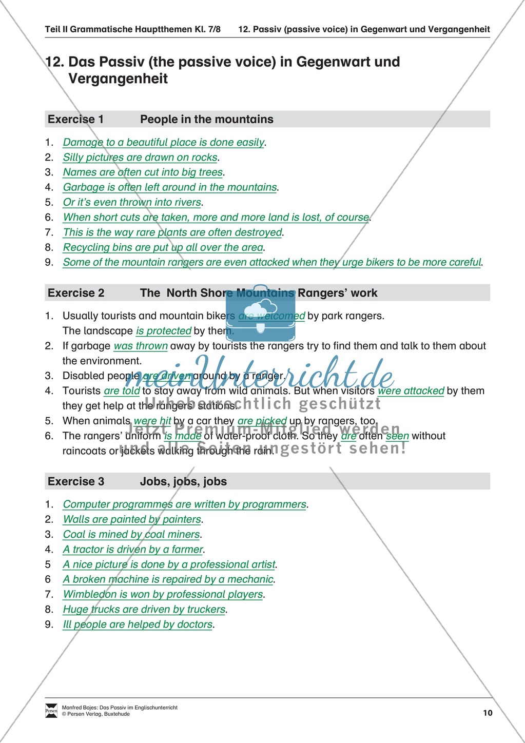 Exercises passive voice + Lösungen Preview 6