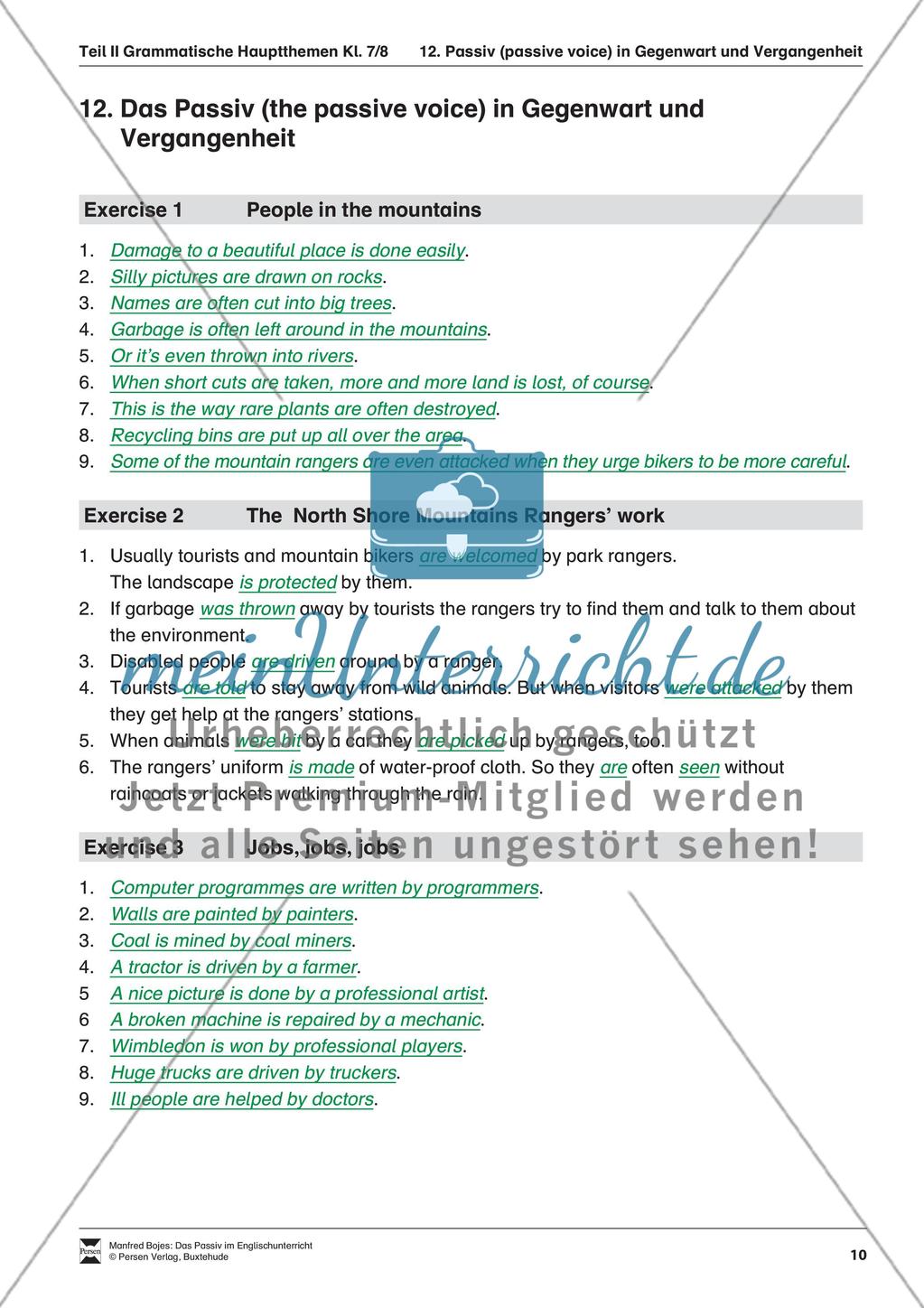 Exercises passive voice + Lösungen Preview 6
