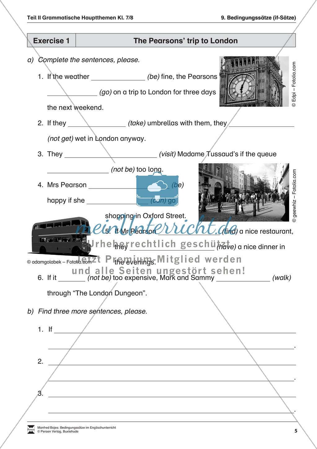Exercises if-clauses + Lösungen Preview 1