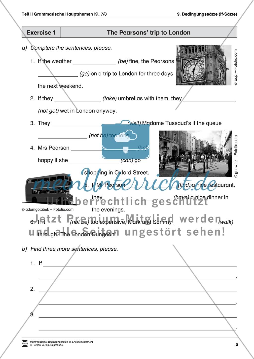 Exercises if-clauses + Lösungen Preview 1