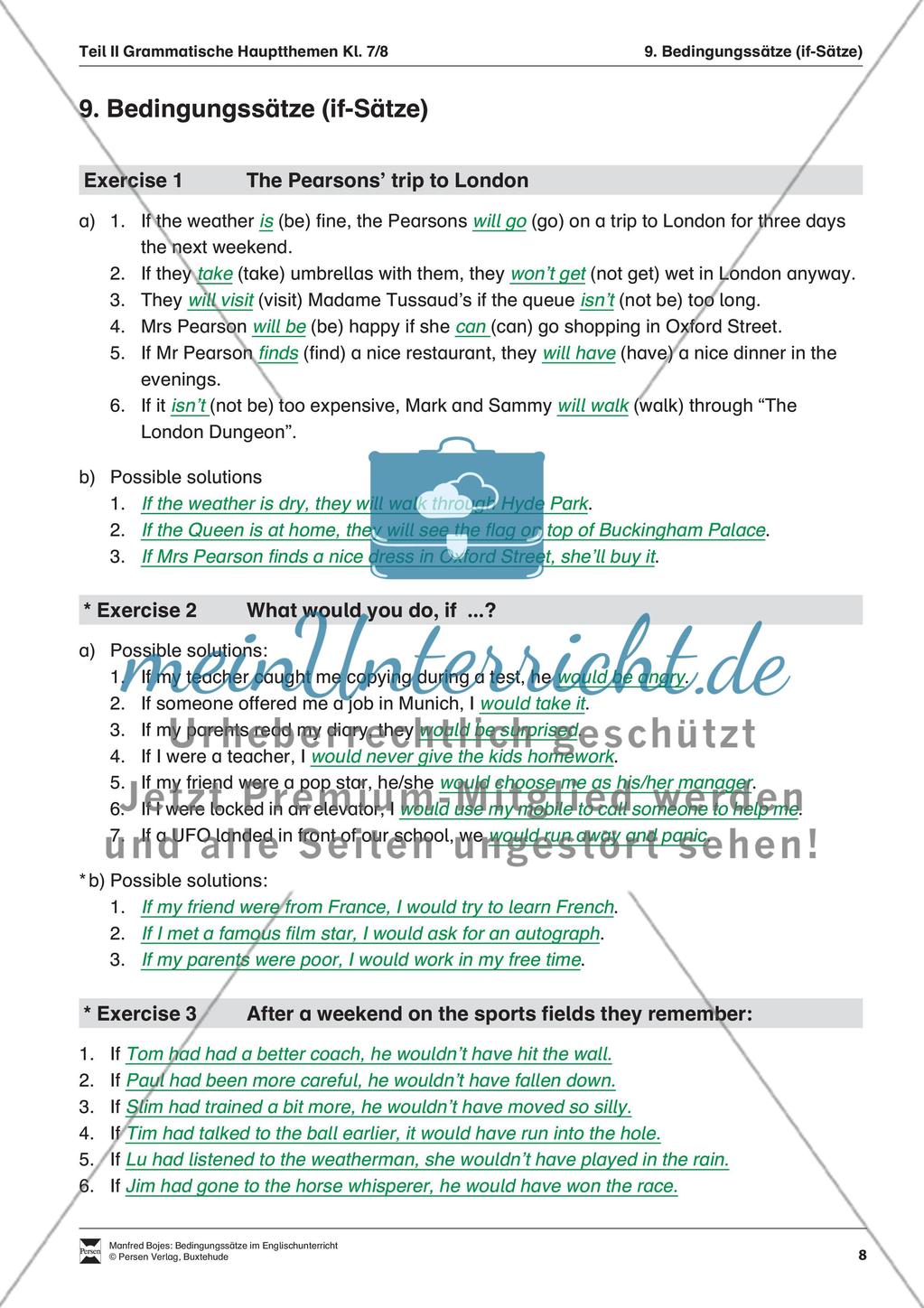 Exercises if-clauses + Lösungen Preview 4