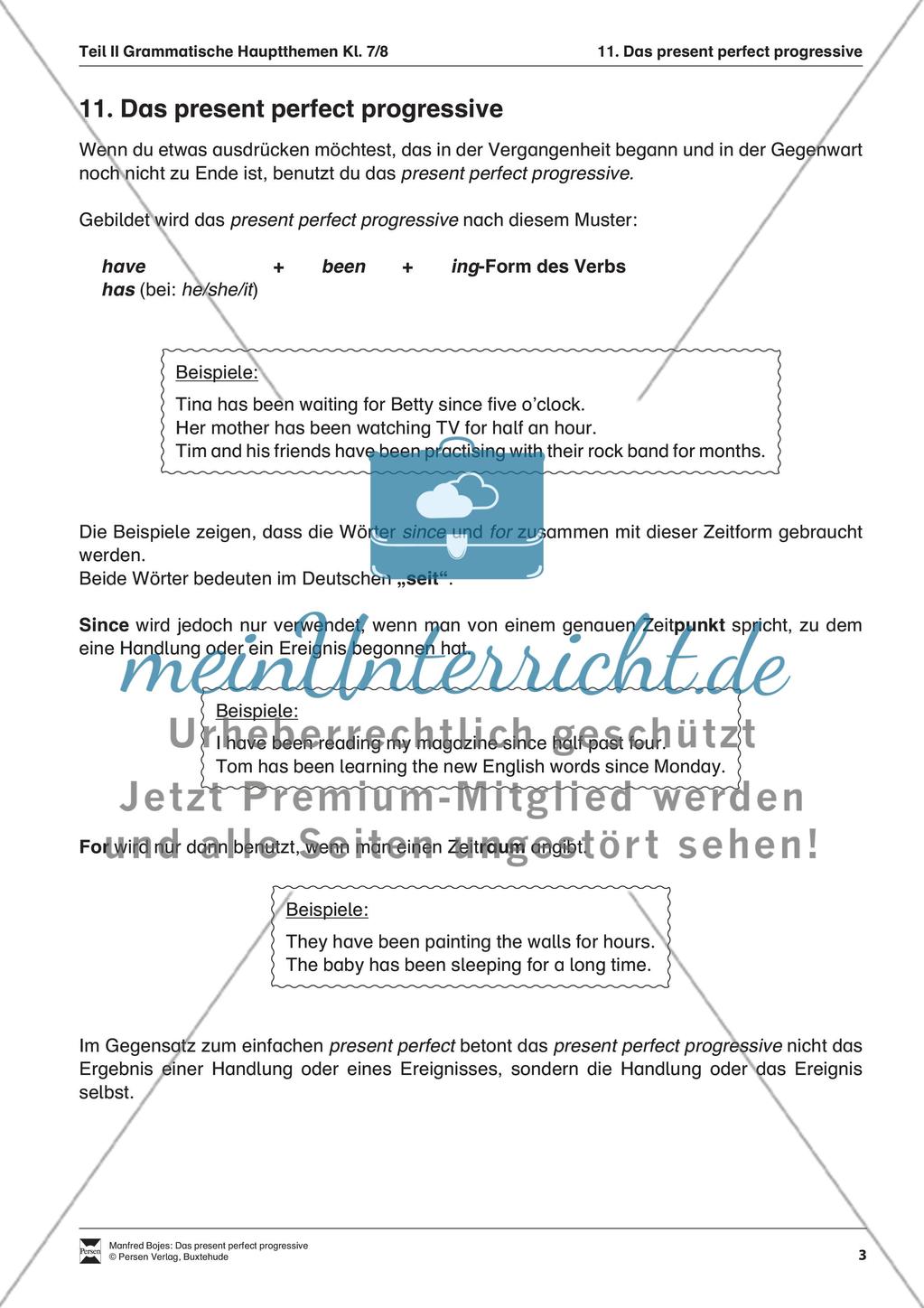 Erklärung present perfect progressive für Schüler Preview 1