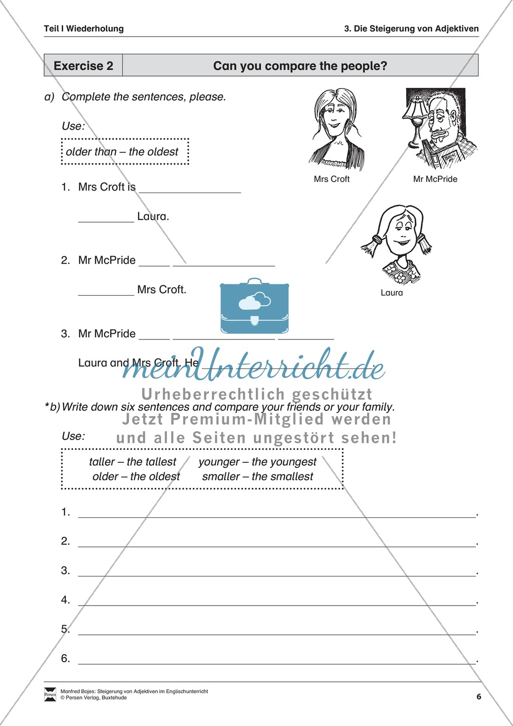 Exercises Steigerung von Adjektiven + Lösungen Preview 2