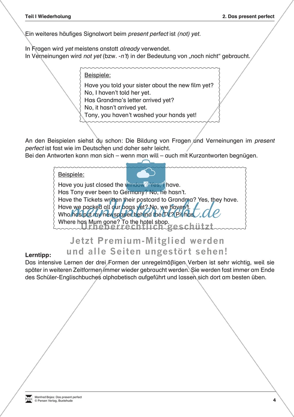 Erklärung present perfect für Schüler Preview 2