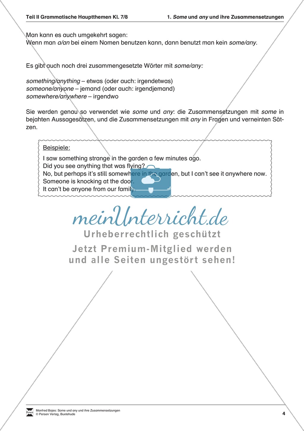Erklärung some und any für Schüler Preview 2
