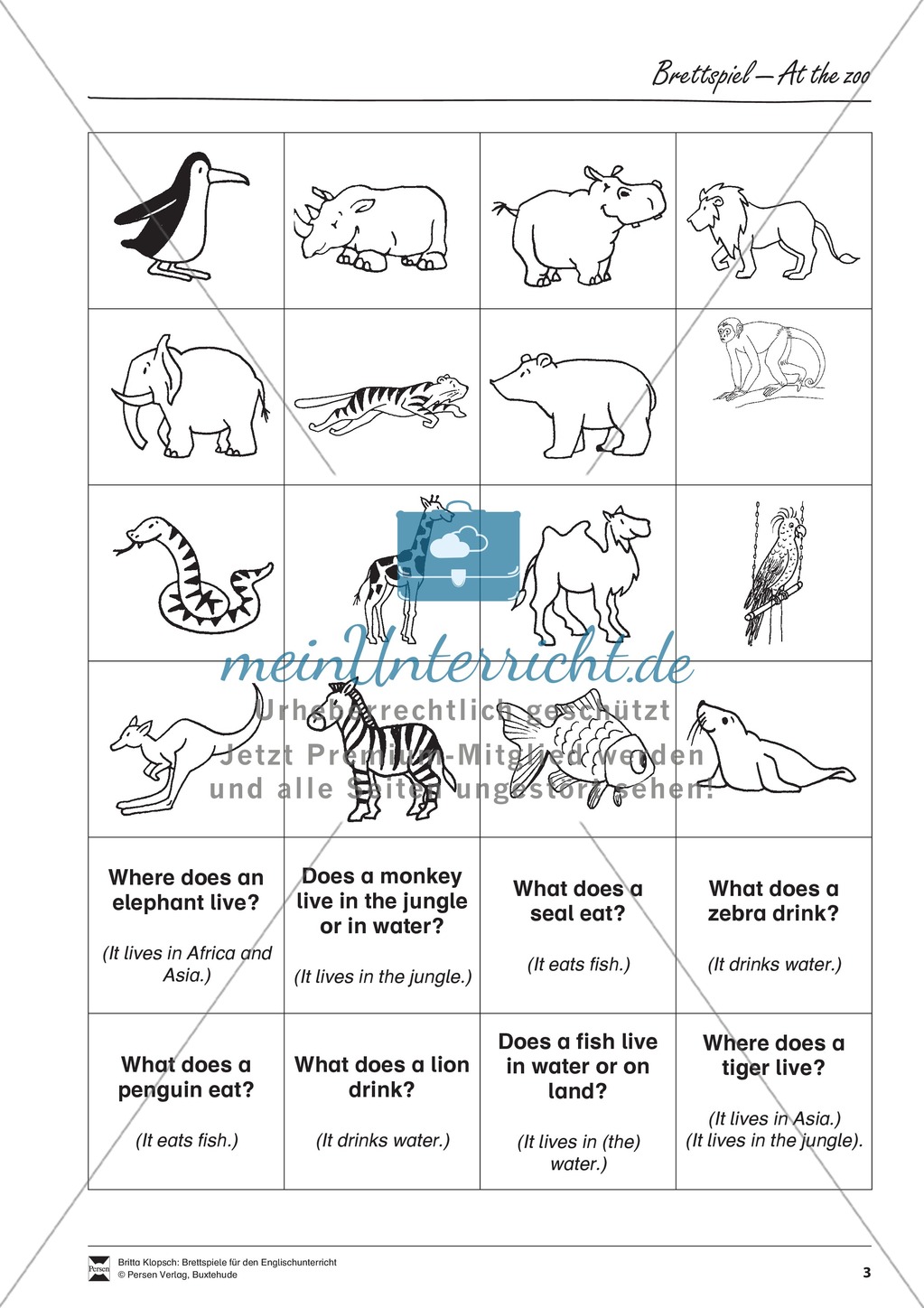 Brettspiel At the zoo (Klasse 2-4) Preview 3