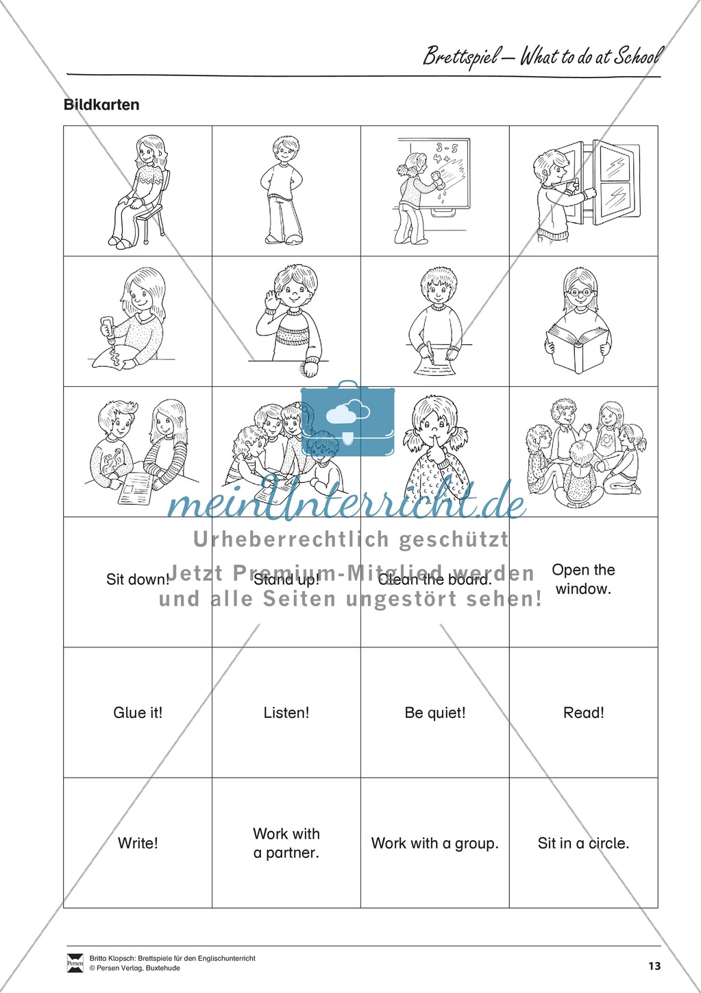 Brettspiel What to do at school (Klasse 3-4) Preview 3