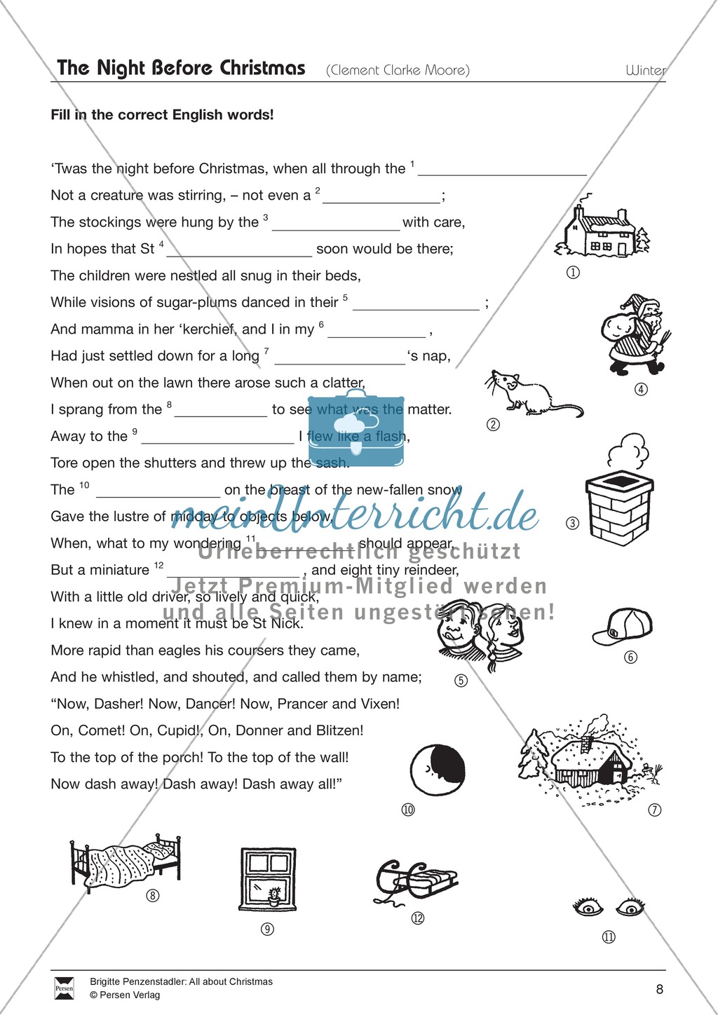 The Night Before Christmas: vocab exercise Preview 1