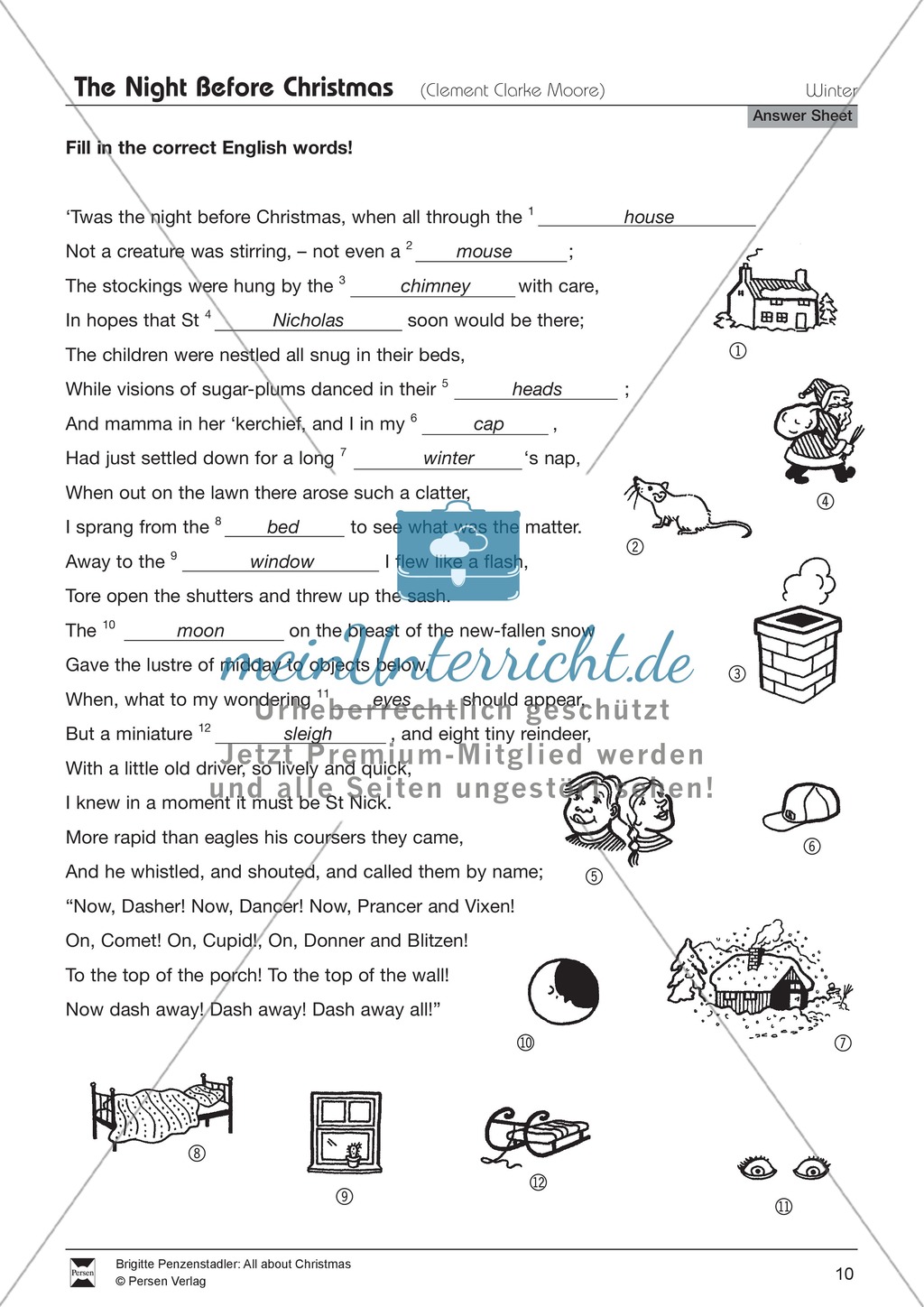 The Night Before Christmas: vocab exercise Preview 3