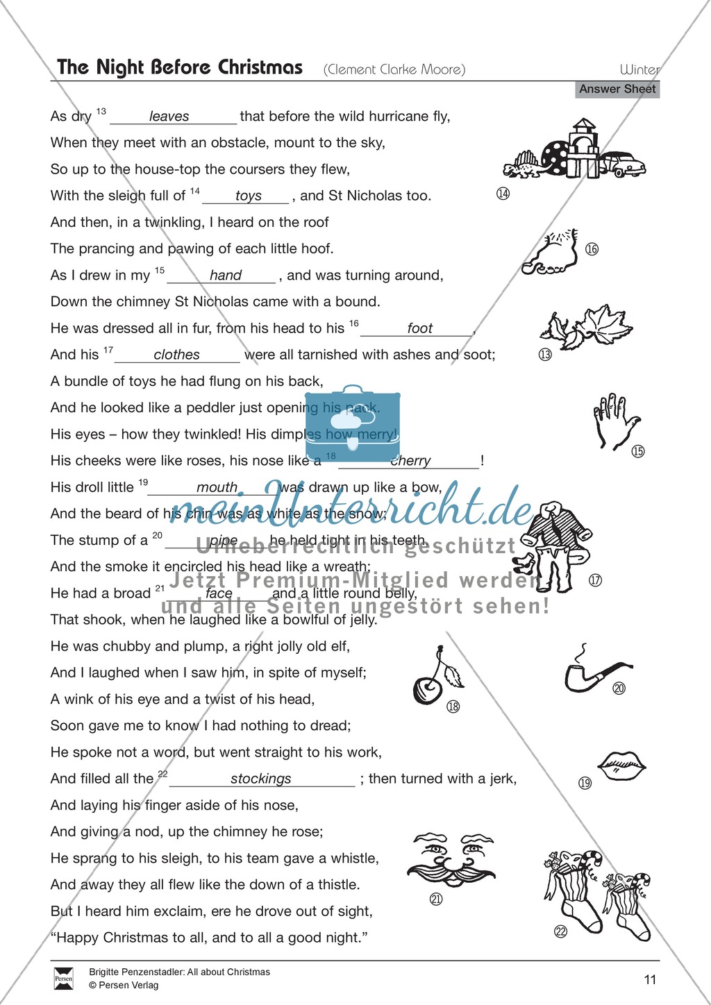 The Night Before Christmas: vocab exercise Preview 4