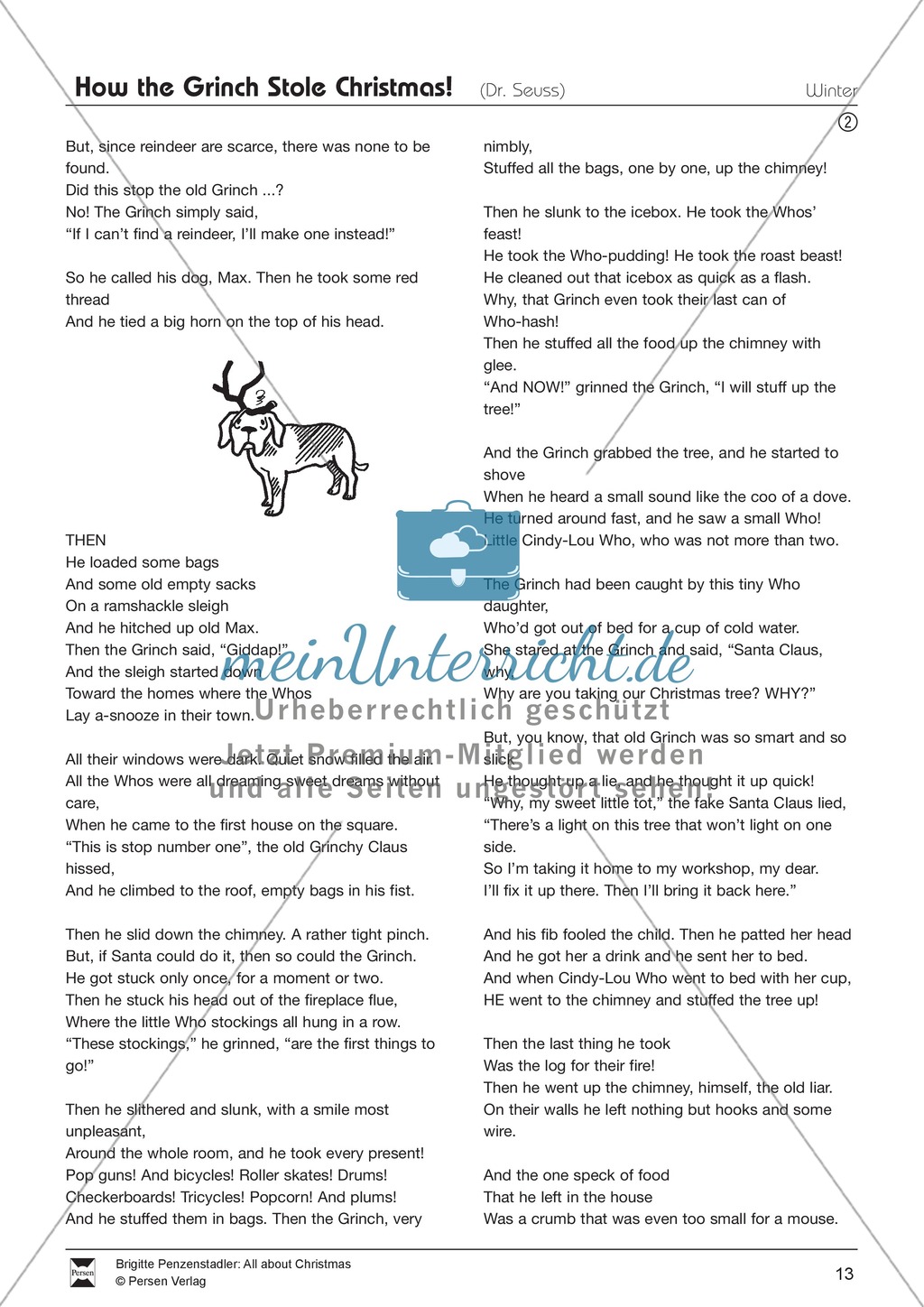 How the Grinch Stole Christmas: story and text comprehension questions Preview 2