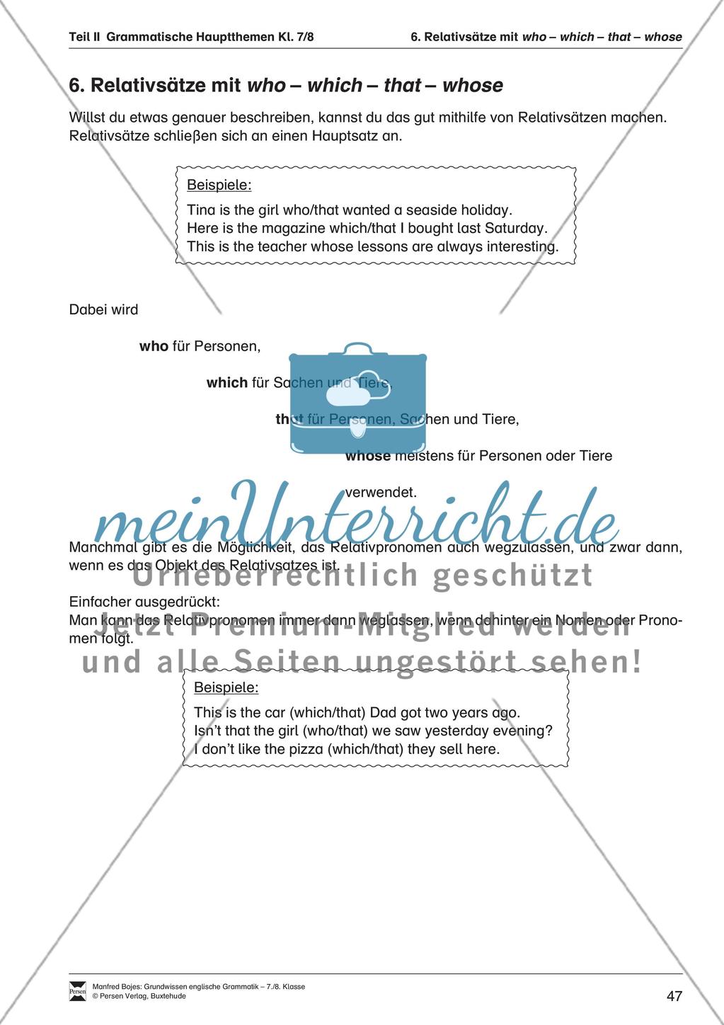 Relativsätze mit who, which, that, whose Preview 1