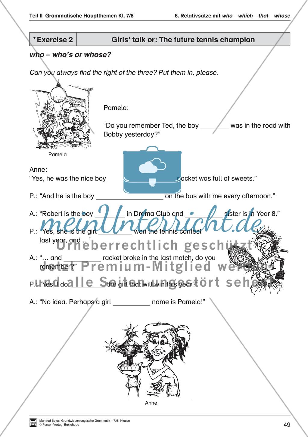 Relativsätze mit who, which, that, whose Preview 3