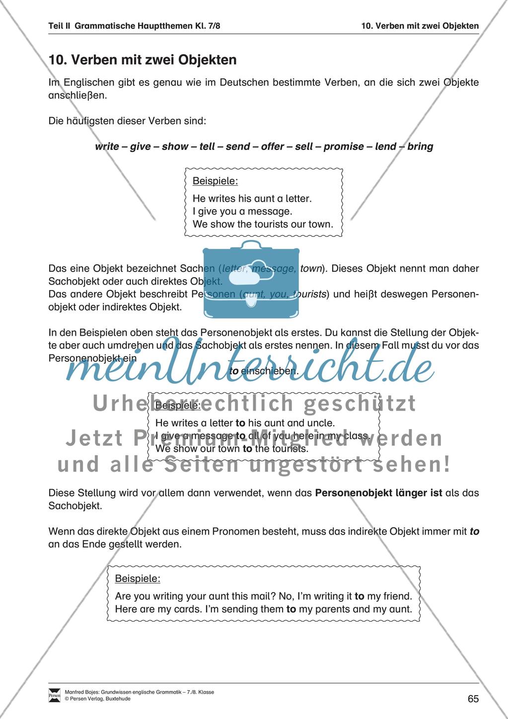 Verben mit zwei Objekten Preview 1