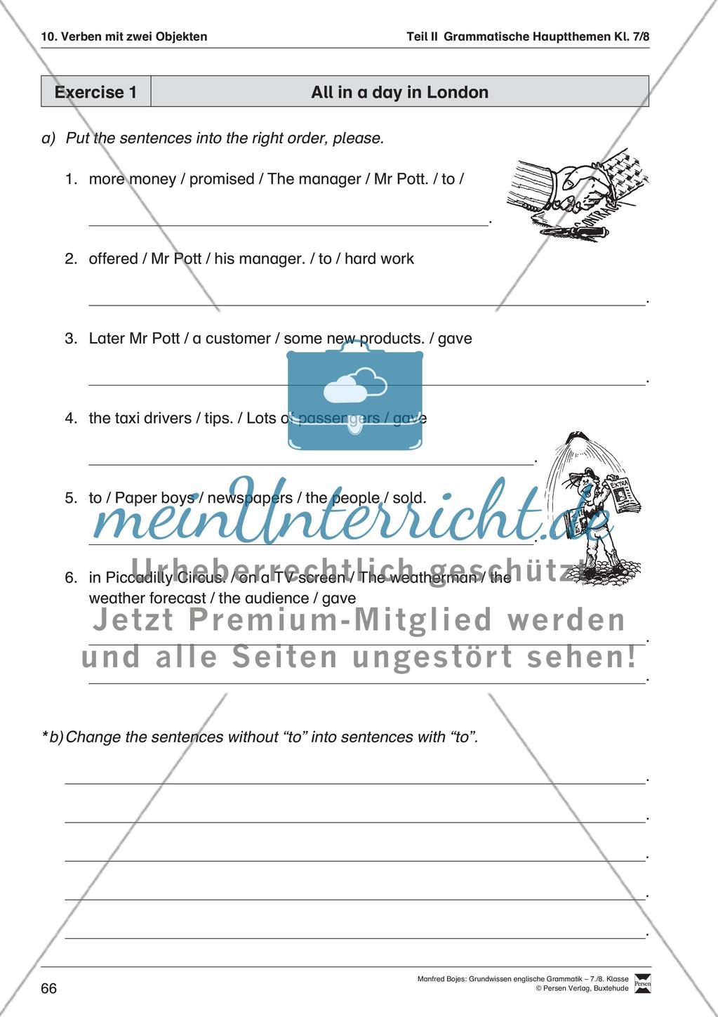 Verben mit zwei Objekten Preview 2