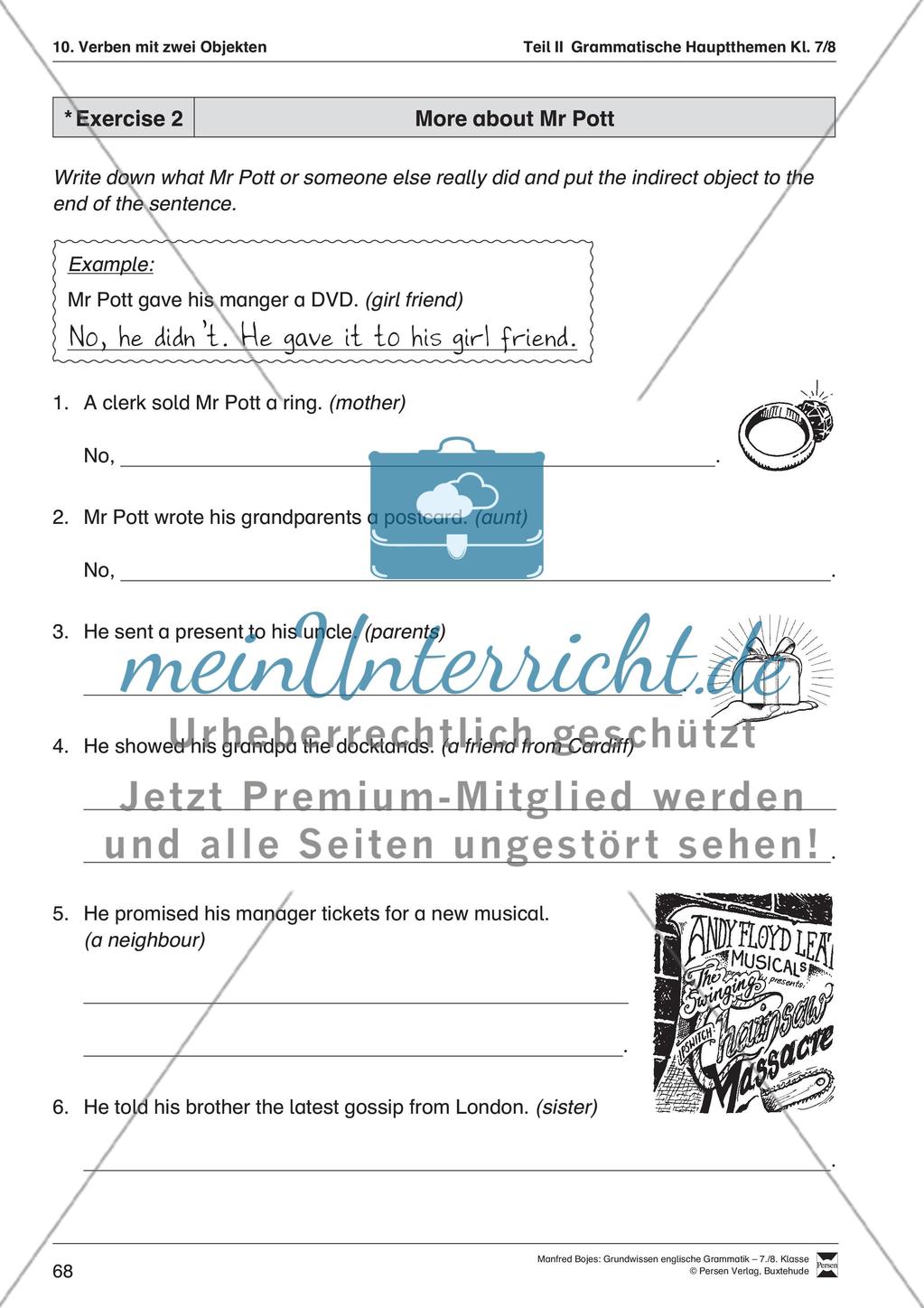 Verben mit zwei Objekten Preview 4