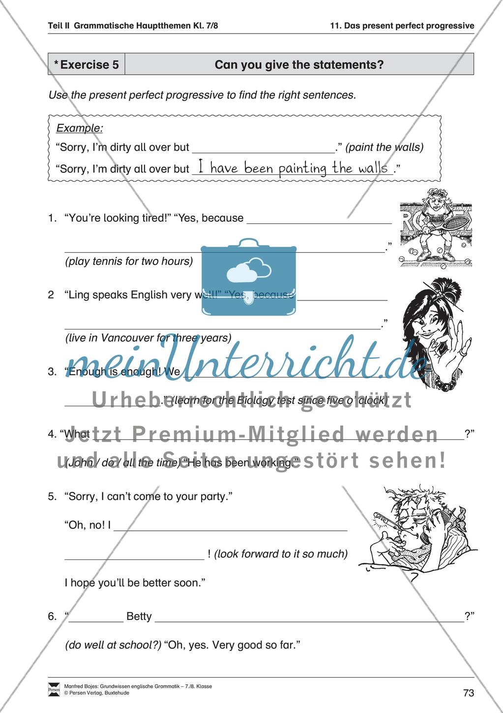 Das present perfect progressive Preview 5