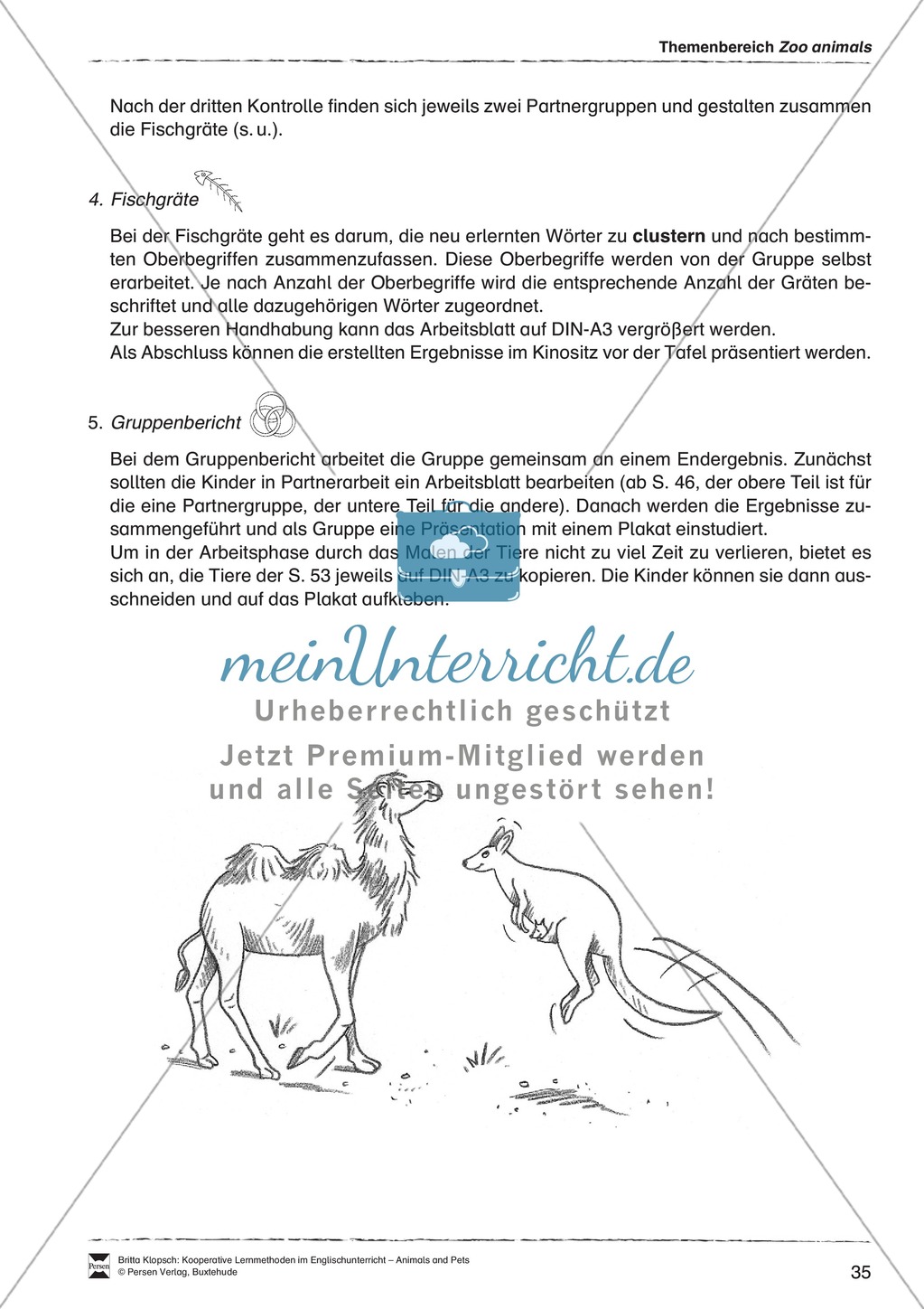 Kooperatives Lernen: Themenbereich Zoo Animals + Kopiervorlagen Preview 11